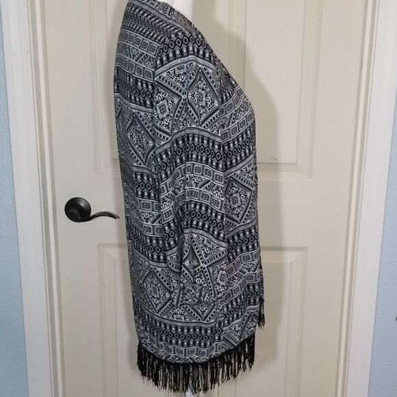 COPPER KEY Geo Print Fringe Kimono Size S/M - Picture 5 of 7
